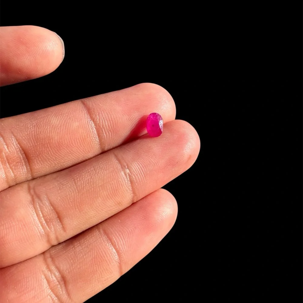 1 Carat Burma Ruby Oval Cut Natural Loose Red Gemstone
